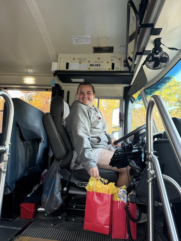 bus driver smiling