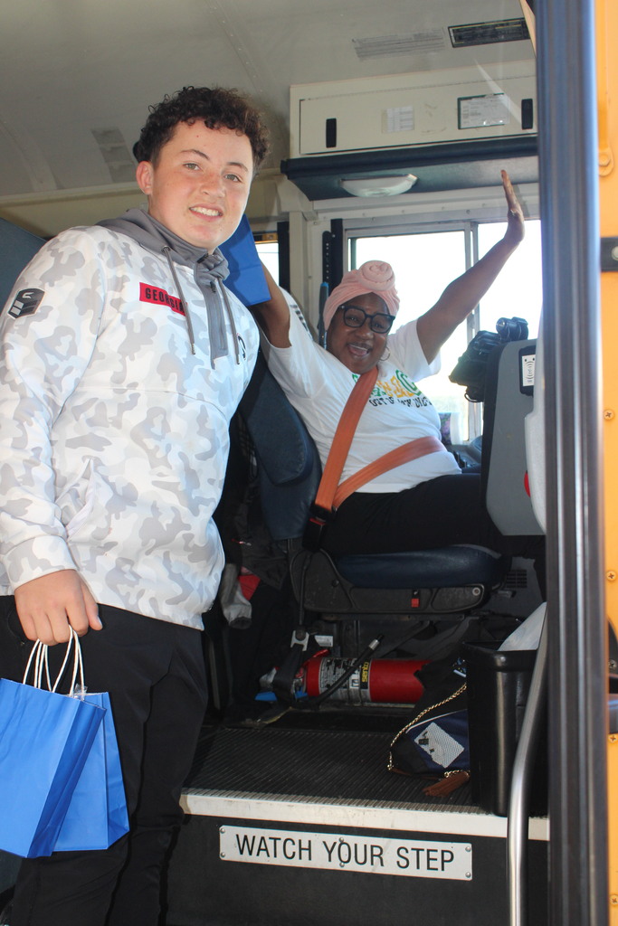 Student with Bus driver