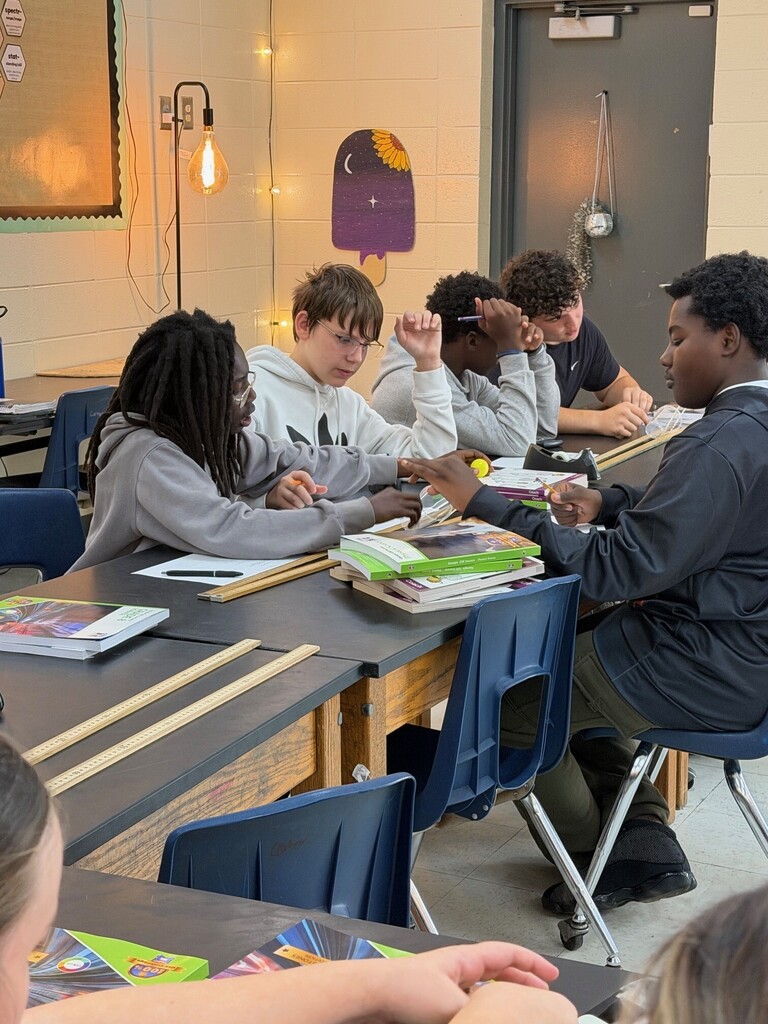 Students working on physical science lab