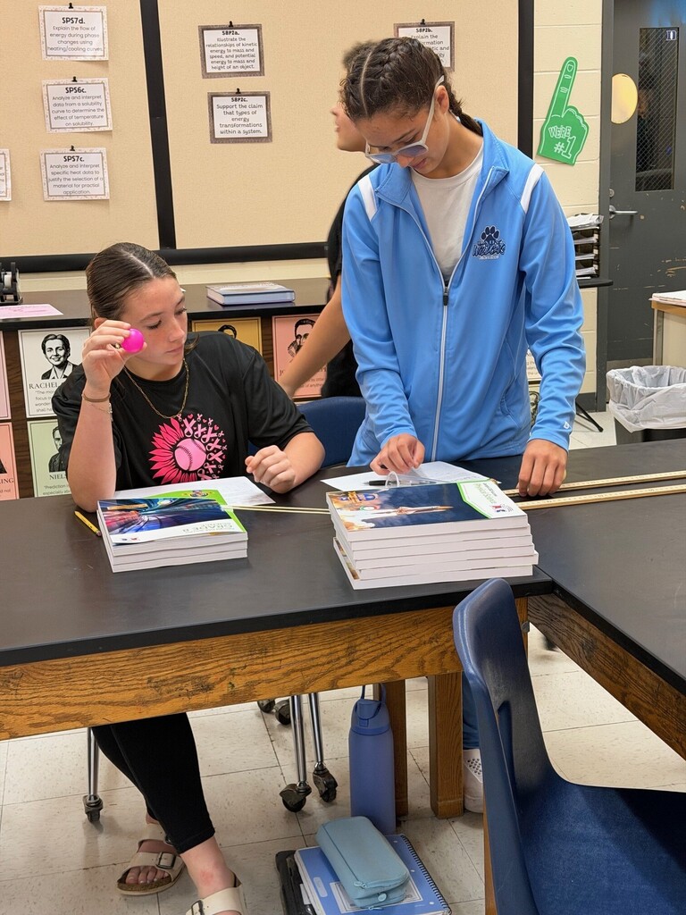 Students working on physical science lab