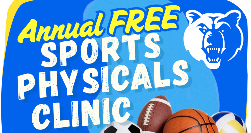 Annual FREE Sports Physicals Clinic. Wednesday, May 13 at 3pm in CCHS Gym. Compliments of Sentara Orthopedics and Sports Medicine