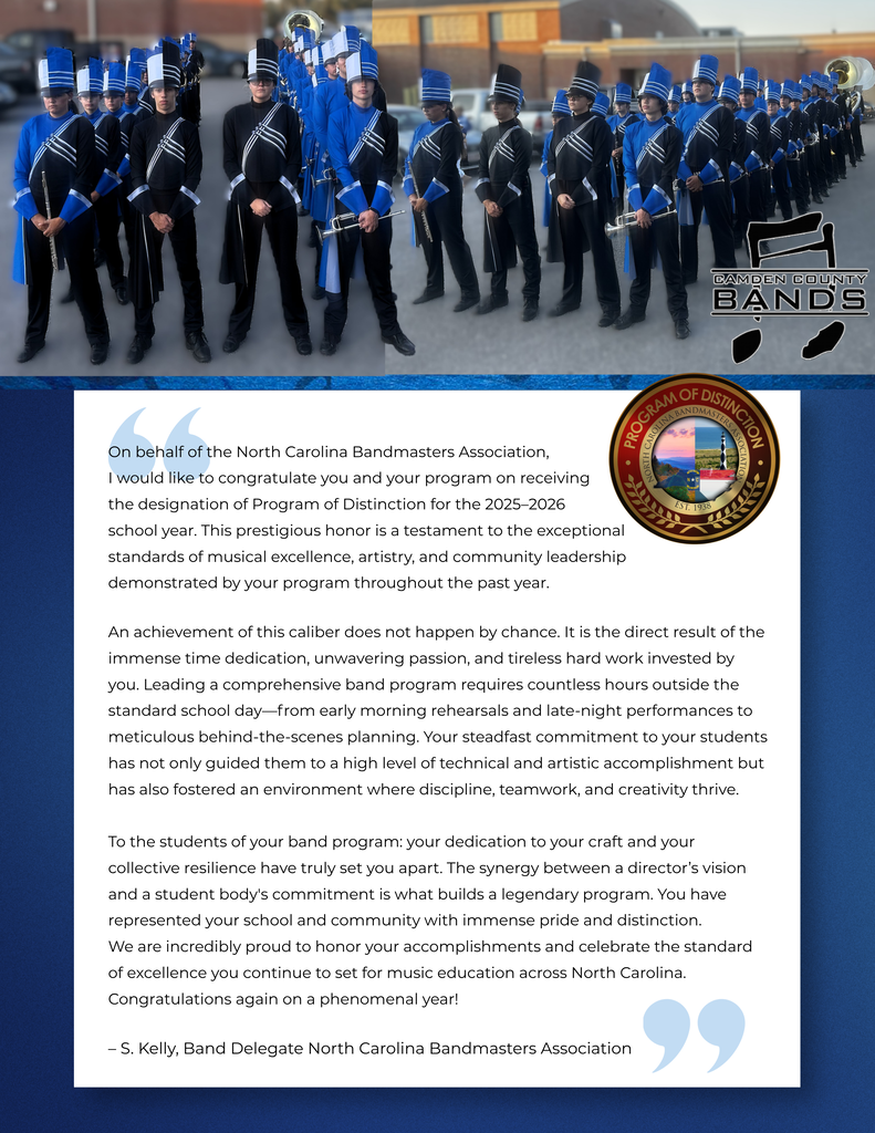 CCHS CECHS Band Program of Distinction 