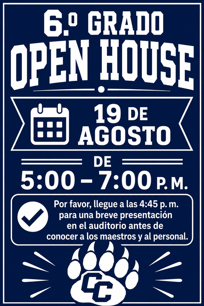 6th Grade Open House Flyer Spanish
