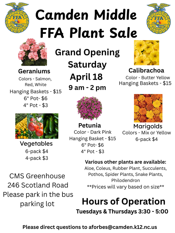 CMS Plant Sale 2026 April 18, 9am-2pm