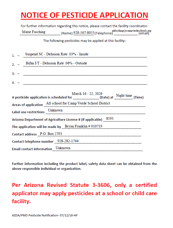Pesticide Notice March 16-22