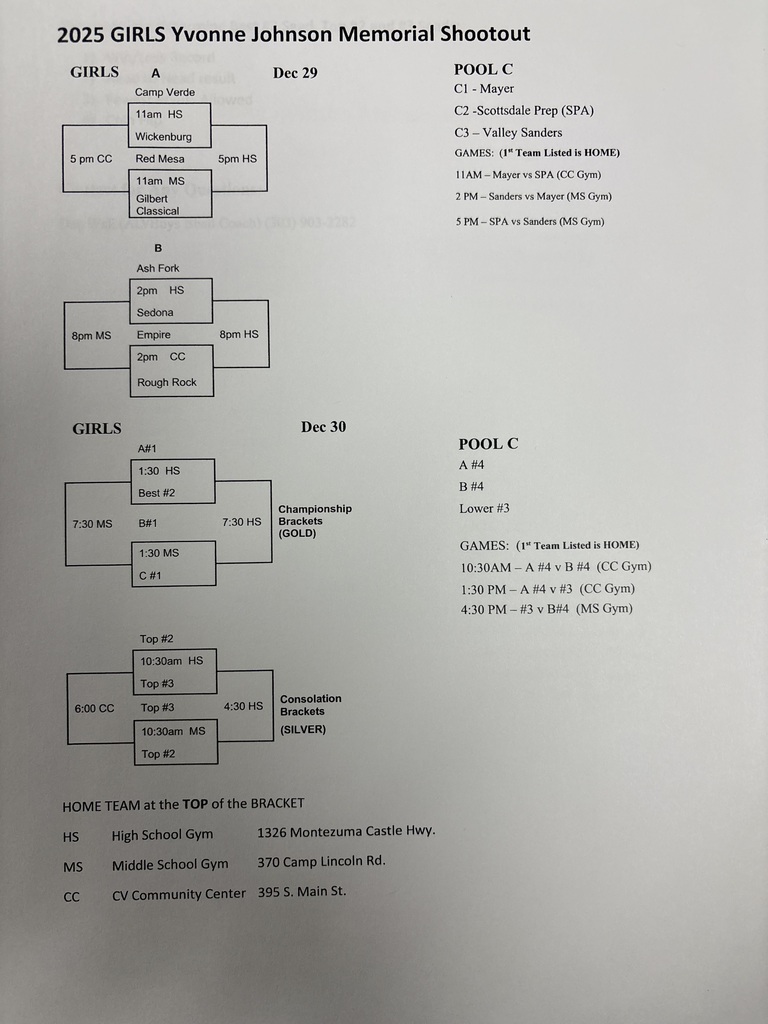 Boys and Girls Brackets