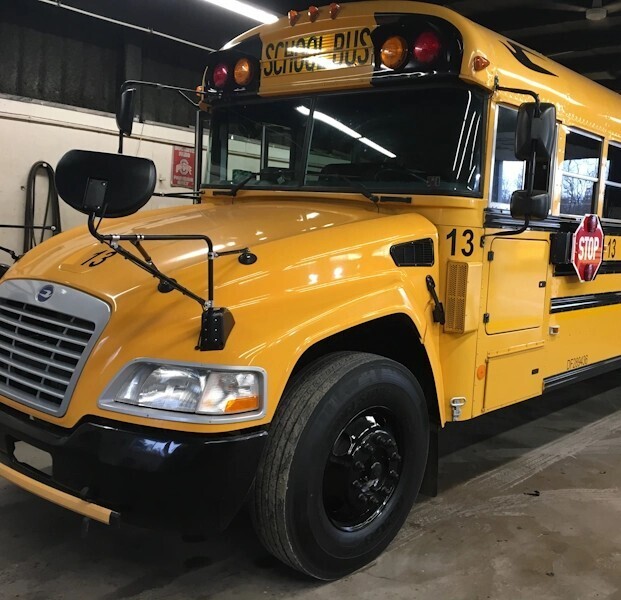 school bus for advertising a mechanic