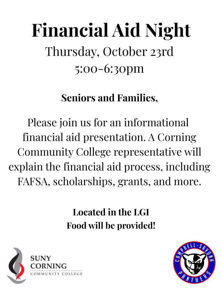 Financial Aid night flier