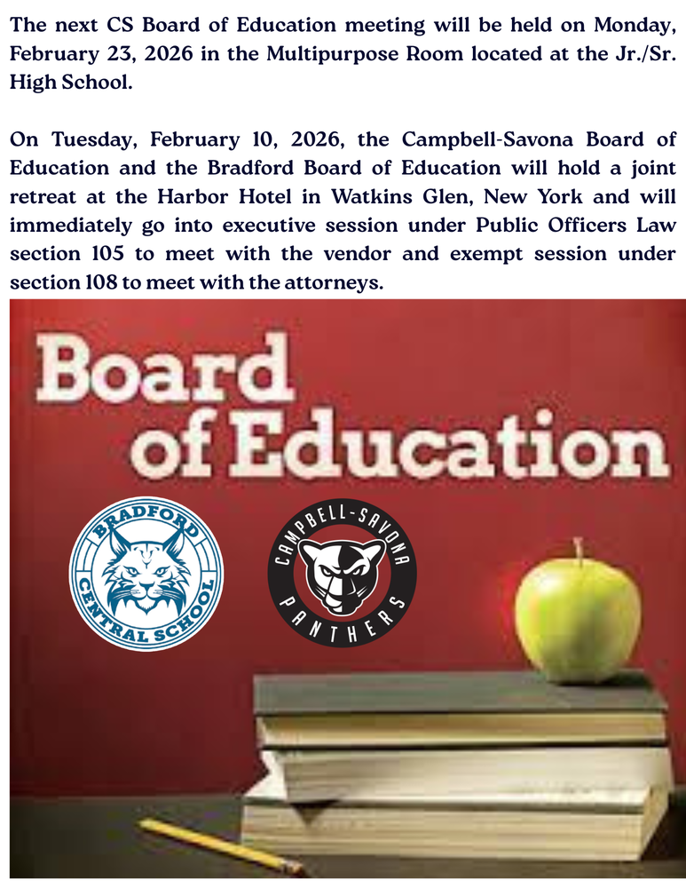 BOE Meeting Announcement
