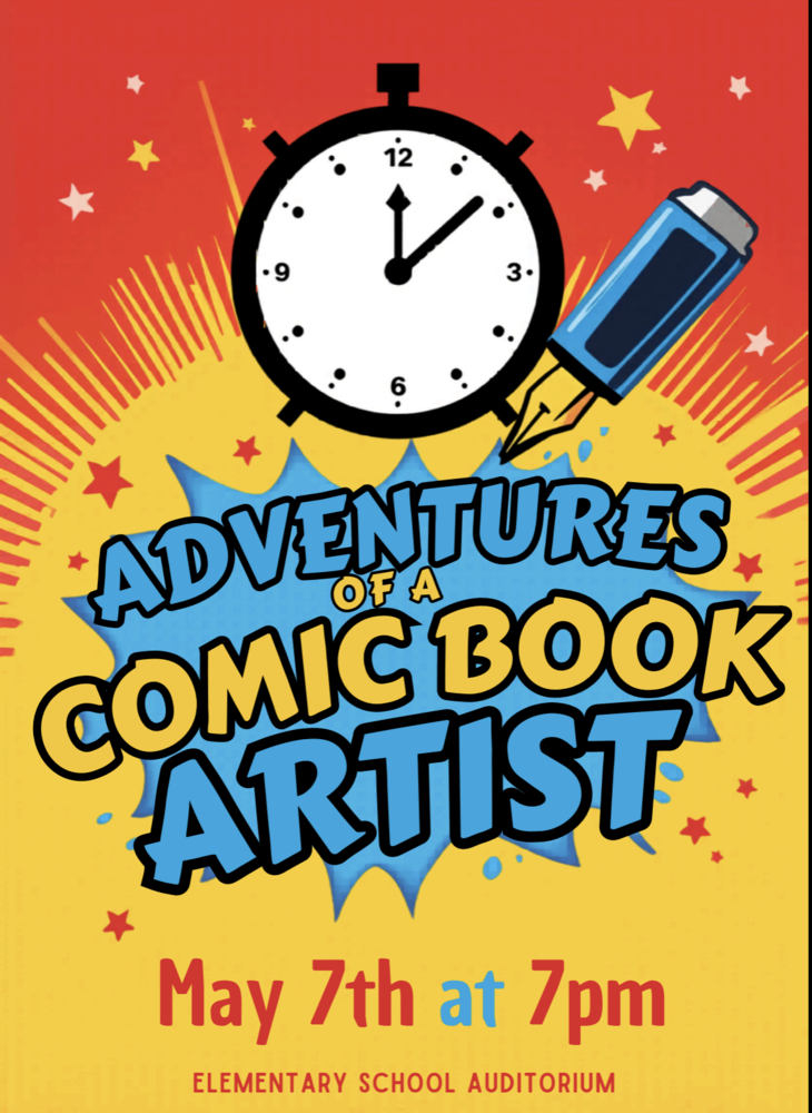 6th Grade Play Adventures of a Comic Book Artis Flier
