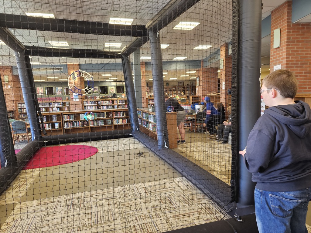Student flying drone