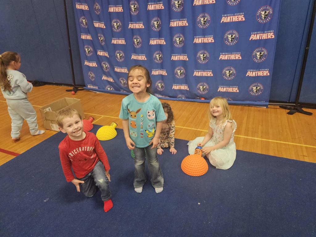 Students in PE walking in an obstacle course