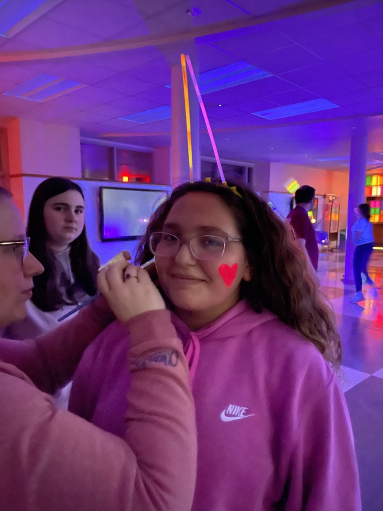 student getting facepaint