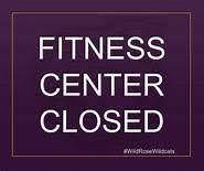 Fitness center closed sign