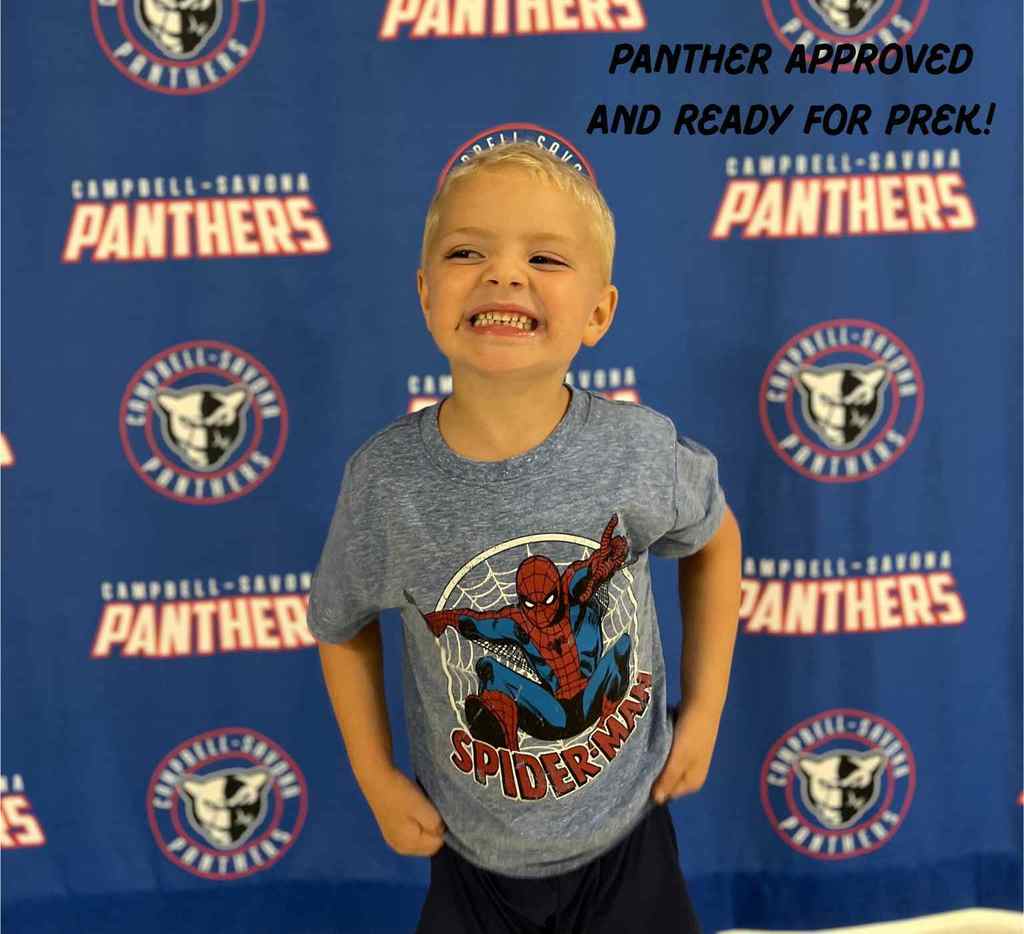 Panther Approved and Ready for PreK picture of student in front of panther background