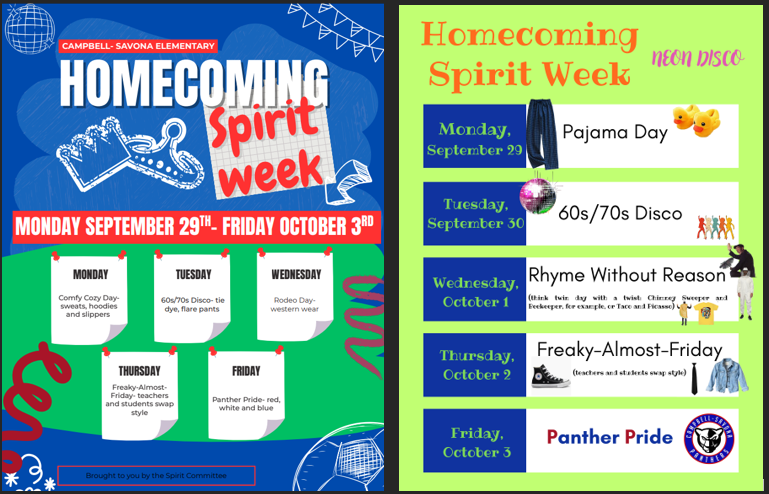 Spirit week both buildings Flier