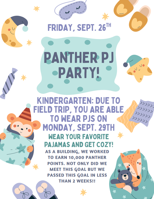 Panther PJ Party flier