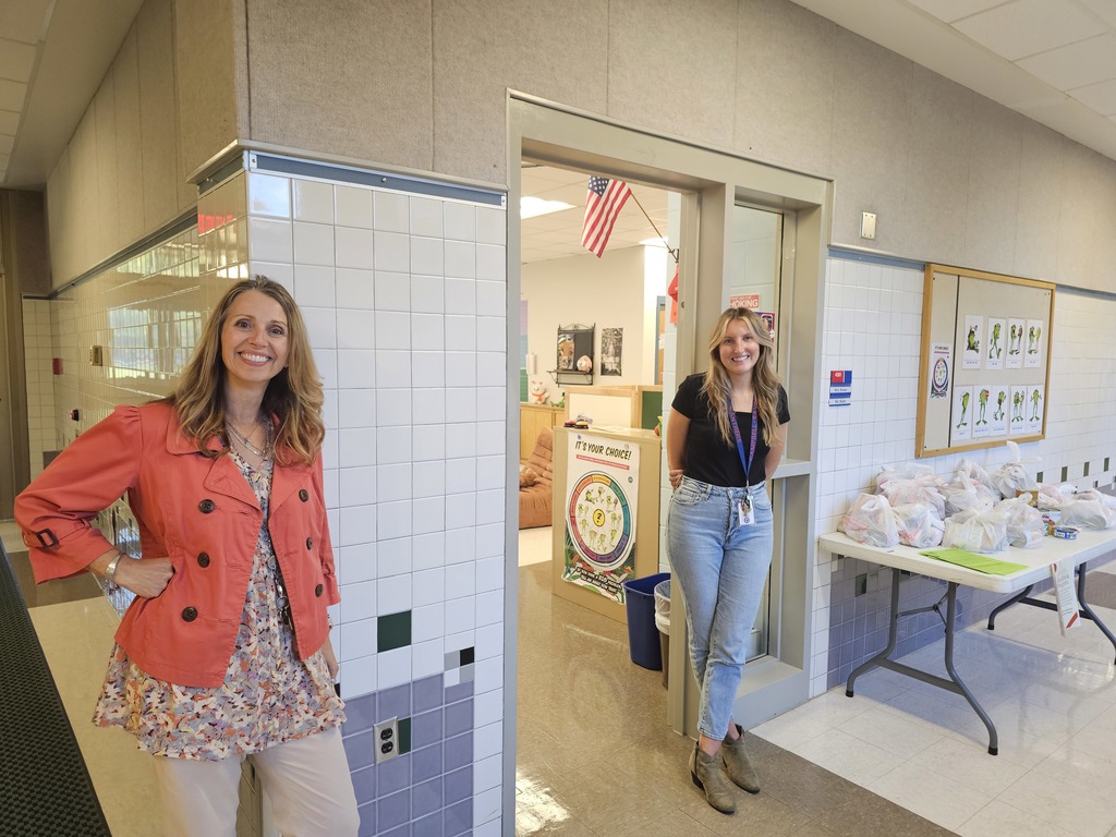 School counselor and social worker posing for picture in hallway