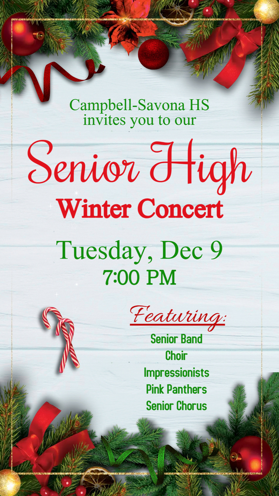 Sr Winter concert flier