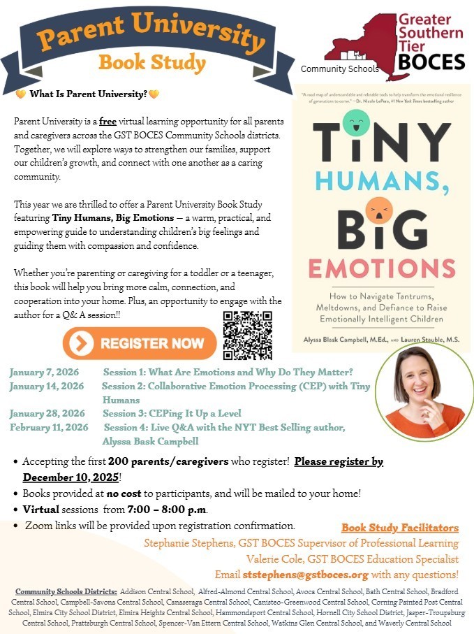 Tiny humans big emotions parent university flier