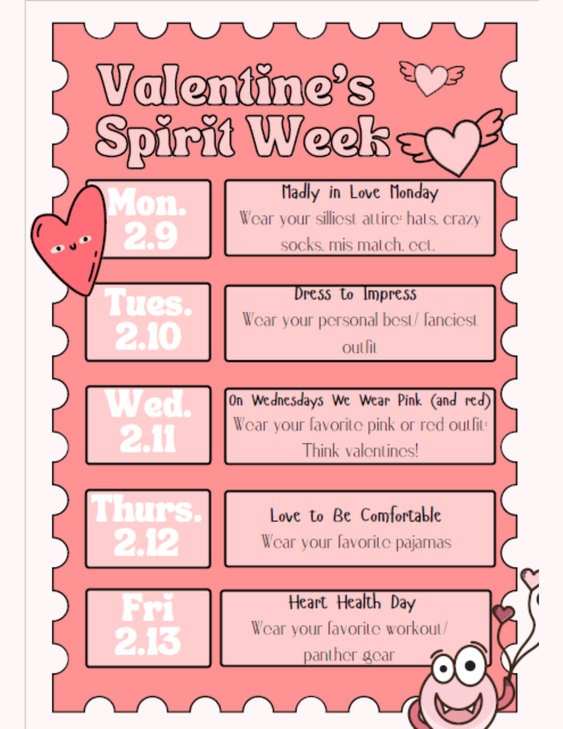 PTO FLIER for Spirite Days for Valentines week