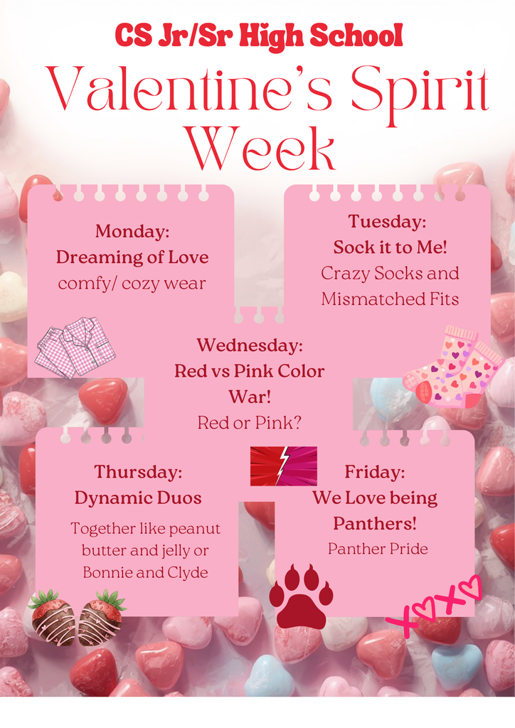 Valentine's Week dress up days Flier
