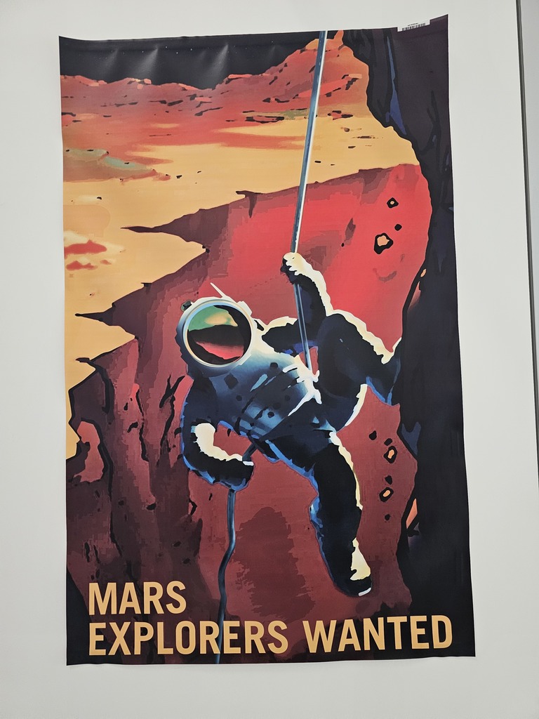 Poster with "Mars Explorers Wanted"