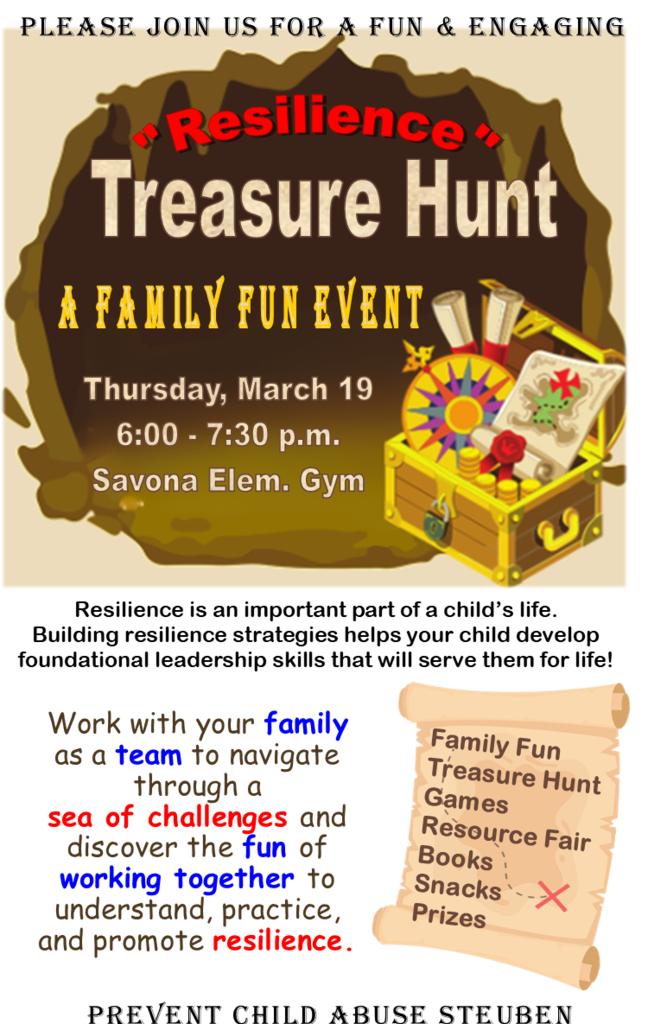 Poster for Resilence Treasure hunt poster.