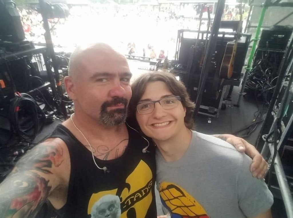 Dad with his son taking selfie picture