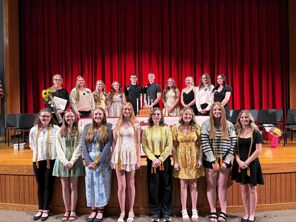 Group photo of NHS students on stage