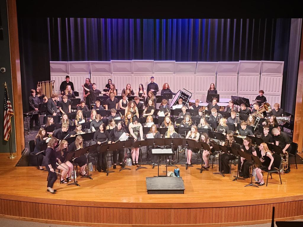 HS Band on stage wearing black