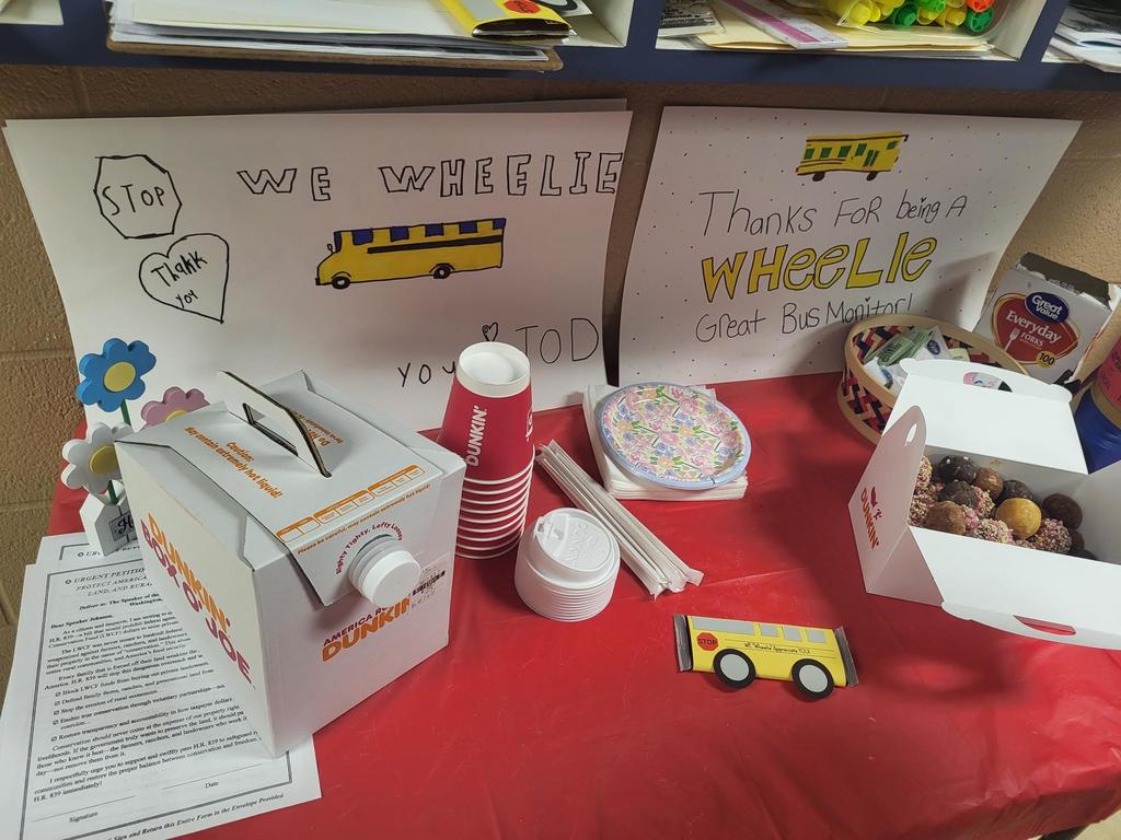 Food layout for bus drivers for appreciation day