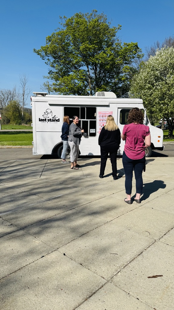 Teachers in line standing in front of ice cream truck