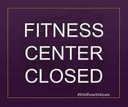 Fitness center closed sign