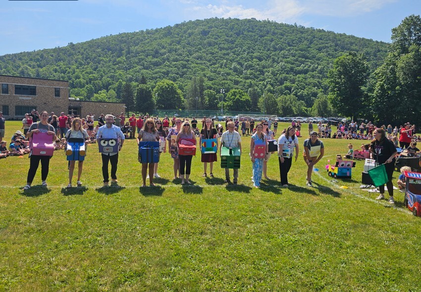 Teachers at starting line ready to race