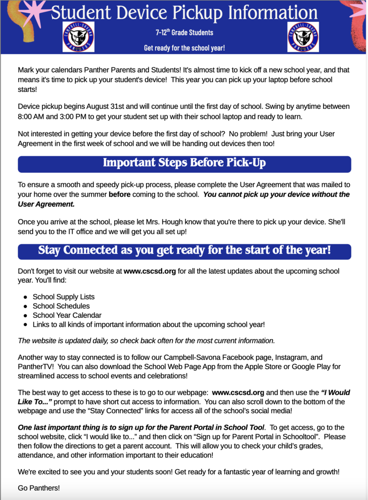 User Device agreement pick up flier