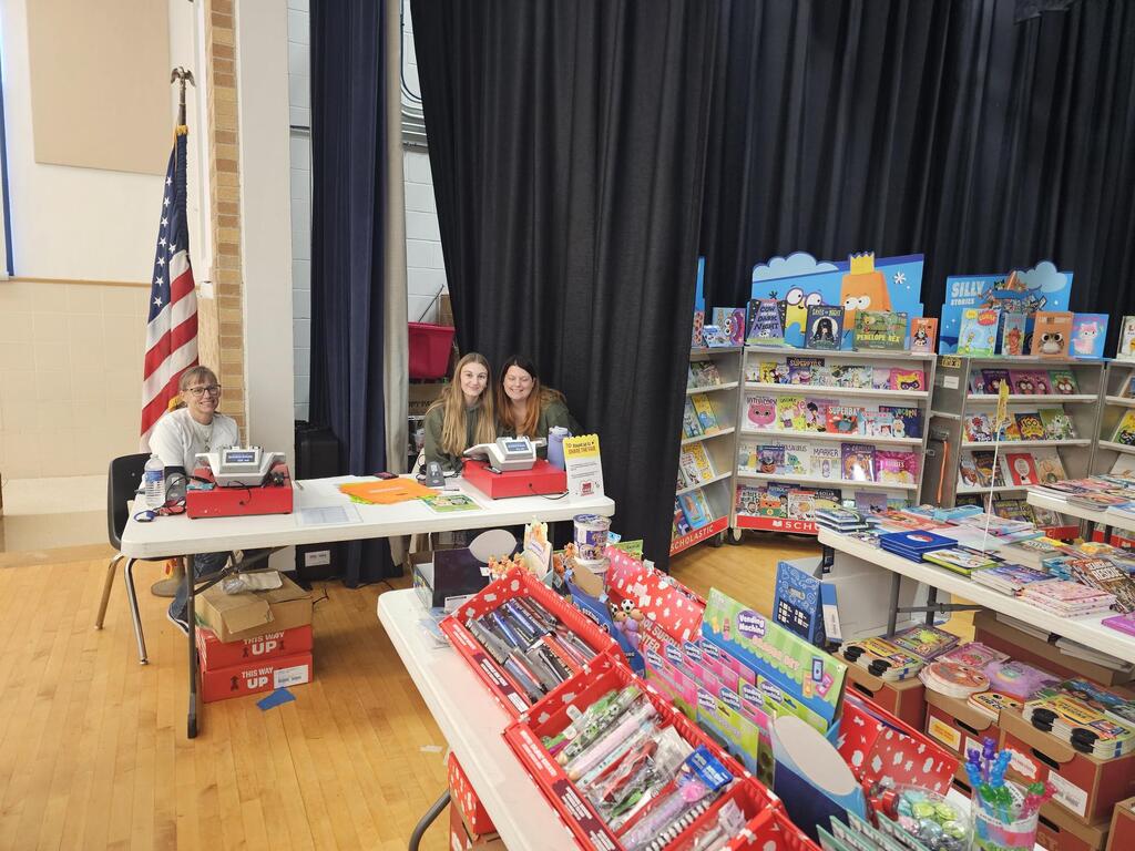 Book fair picture with workers
