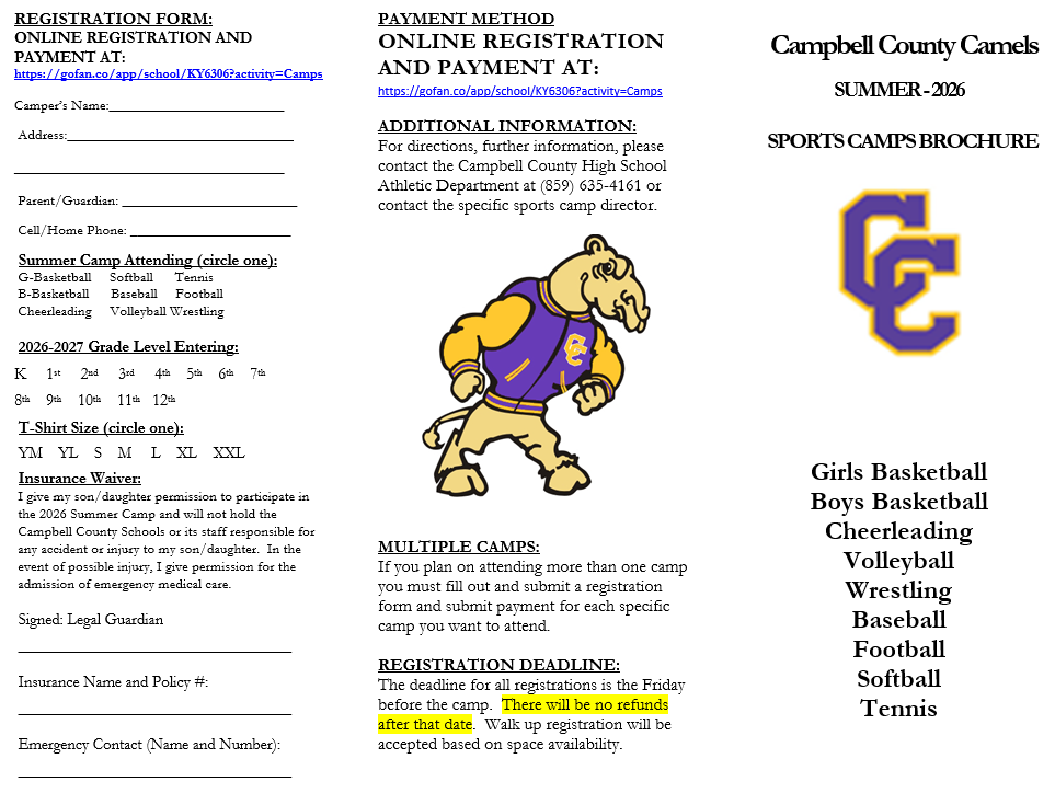 2026 - Campbell County High School - Youth Camps
