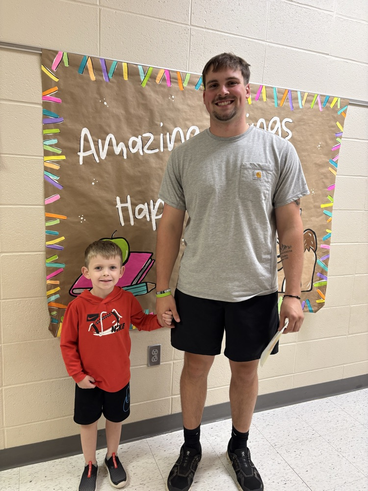 Wyatt Siebert with his kindergartener.