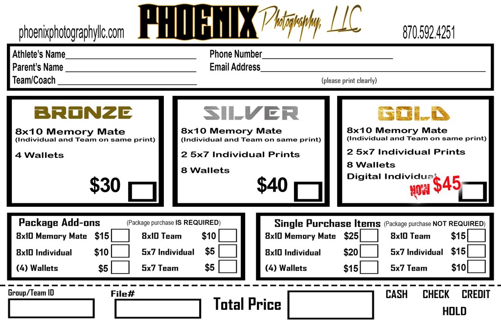 Winter Sports Order Form