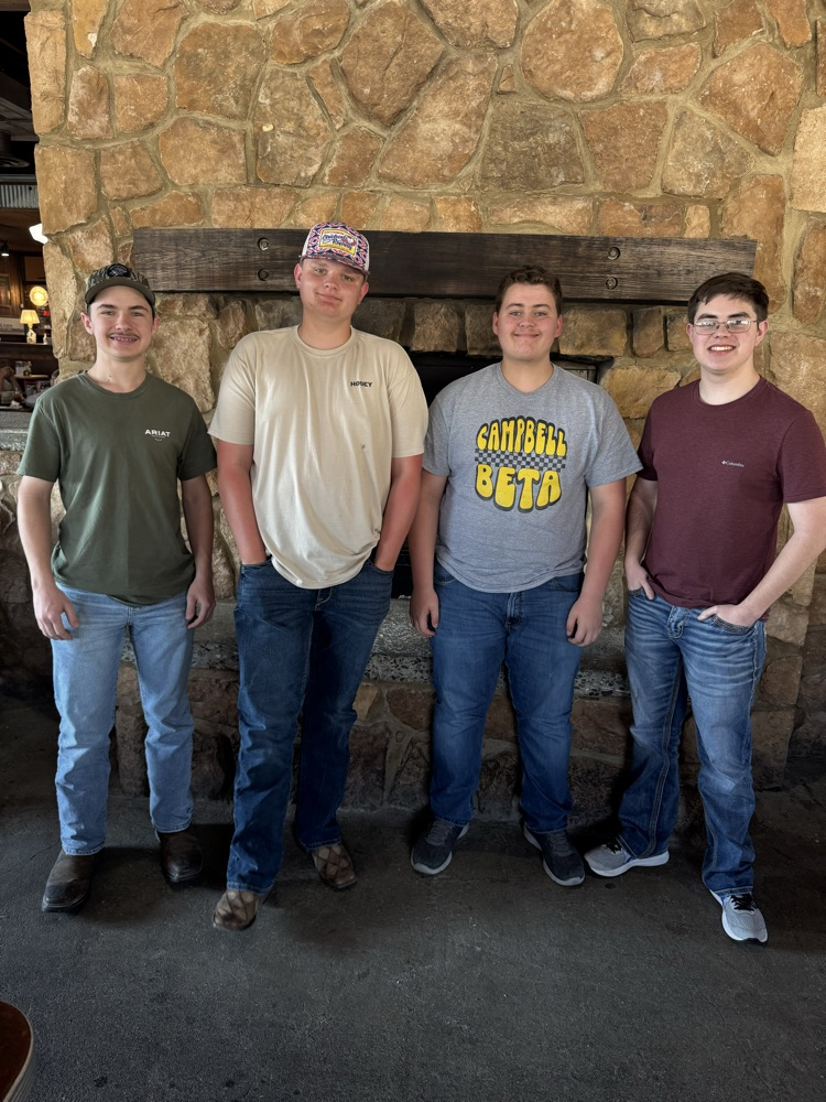 Soils team- Collin Thompson, Bricen Pounds, Noah Swims and Garron Tullos placed 5th  