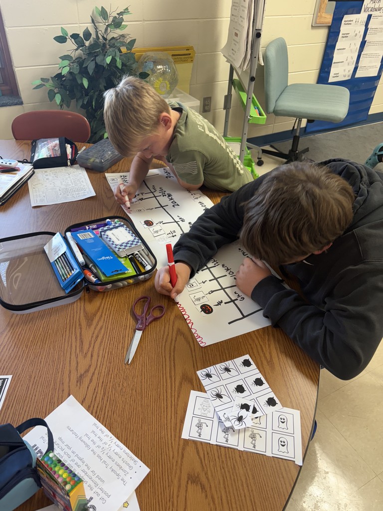 Students working on fractions activity