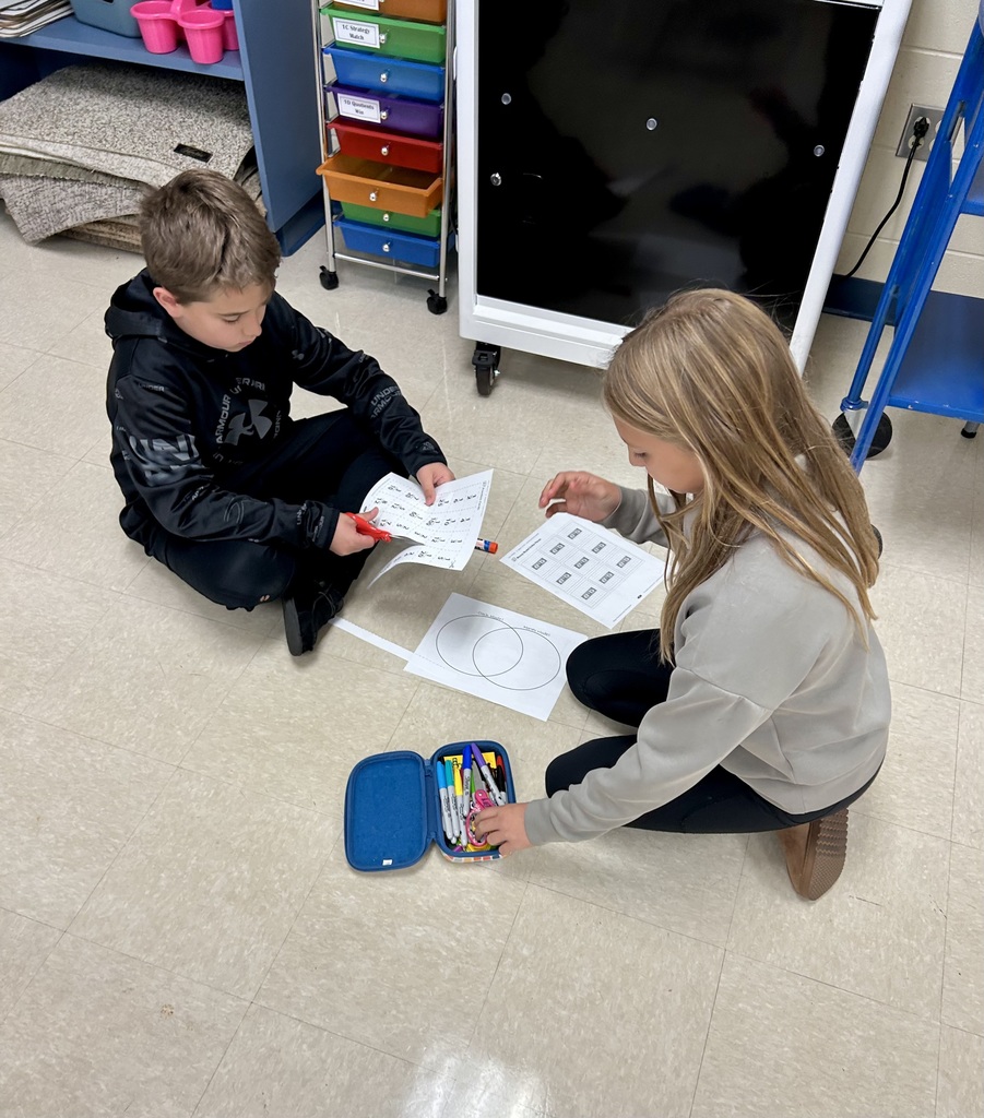 Students working on fractions activity