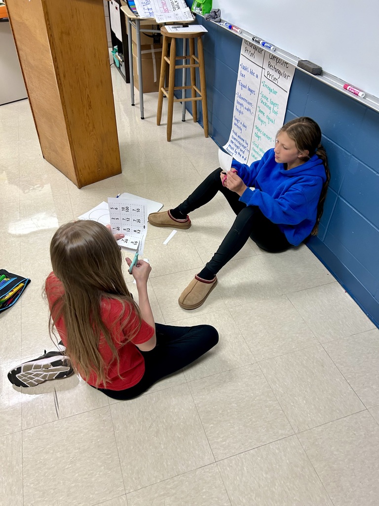 Students working on fractions activity