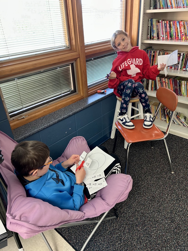 Students working on fractions activity