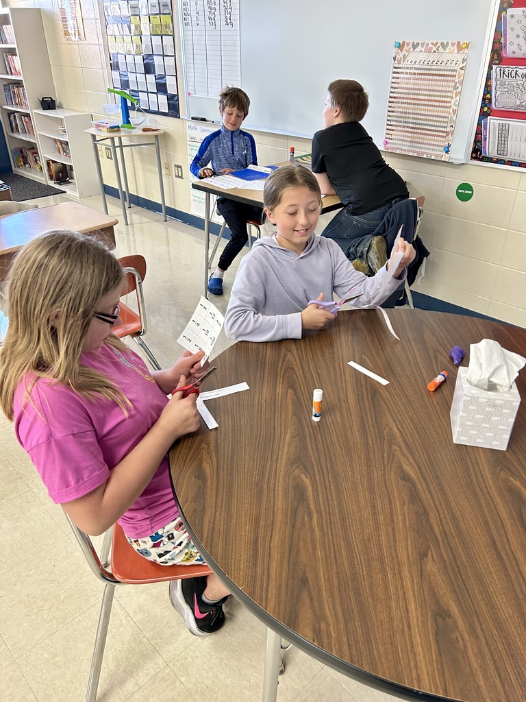 Students working on fractions activity