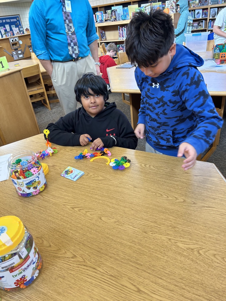 Students playing with connectors