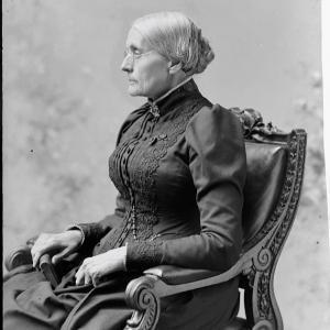 Picture of Susan B. Anthony sitting in a chair