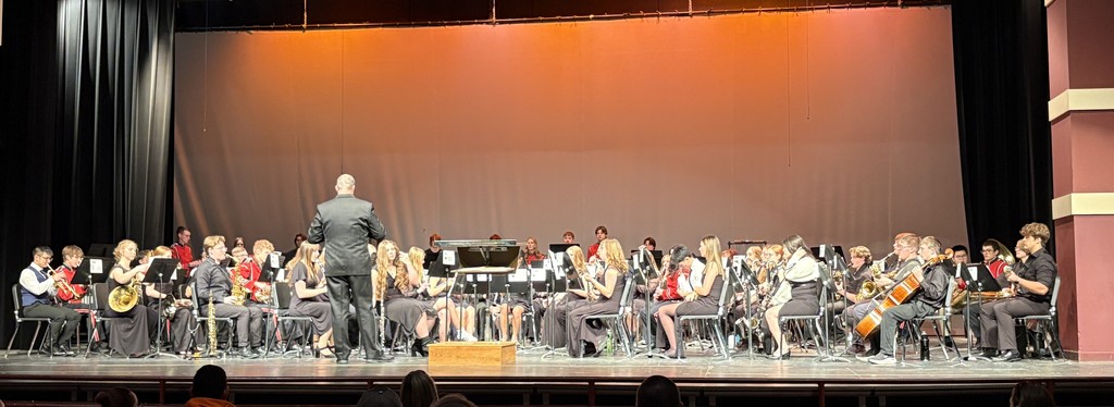 Picture of entire group of students participating in the Flyway Conference Honors Band.