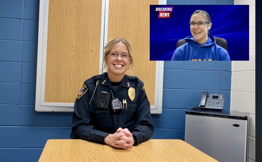 Police chief Dowland with Mrs. Guenther